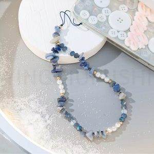 Cute crystal phone charm phone accessories blue